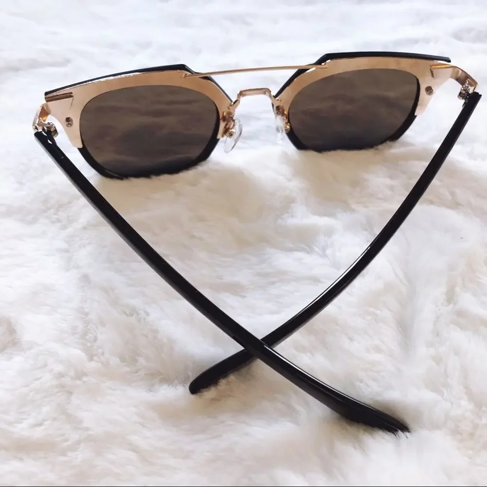 Taylor Blue & Black Brow Bar Sunglasses
